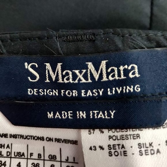 'S Max Mara Womens Black Polyester Silk Nylon Feel Belt Short Pencil Skirt US 4 - Picture 6 of 8